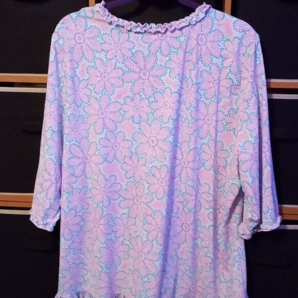 Beachtime Ruffled 3/4 Sleeve Top - 1X - Picture 4 of 4